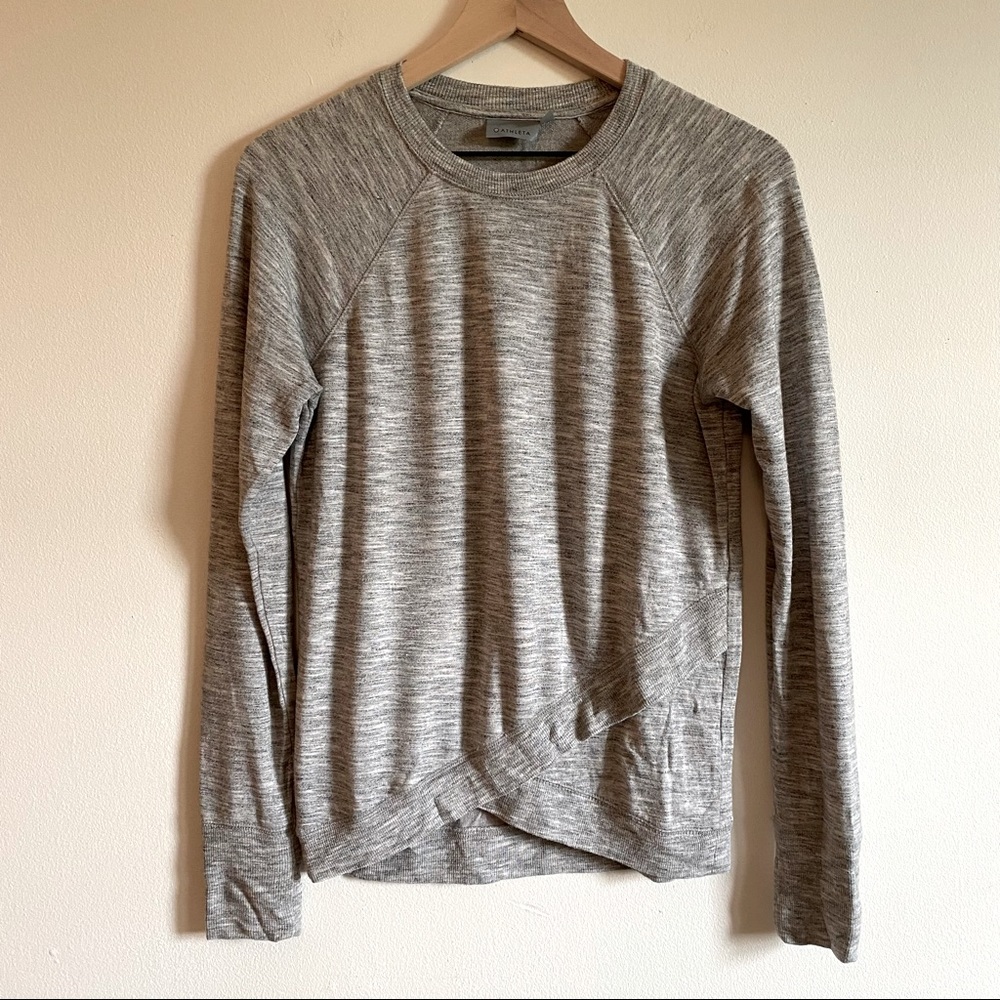 Athleta Criss Cross Sweatshirt Gray XXS